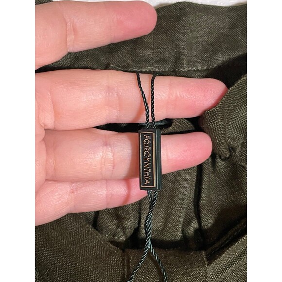 For Cynthia Green Linen Paperbag Waist Pants Size Petite M High Rise Relaxed - Picture 11 of 14